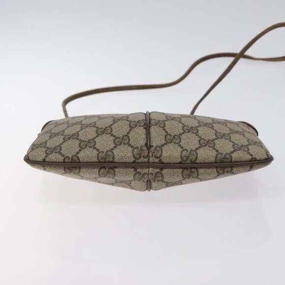 GUCCI GG Supreme Web Sherry Line Bag PVC Beige Gold - Picture 9 of 16